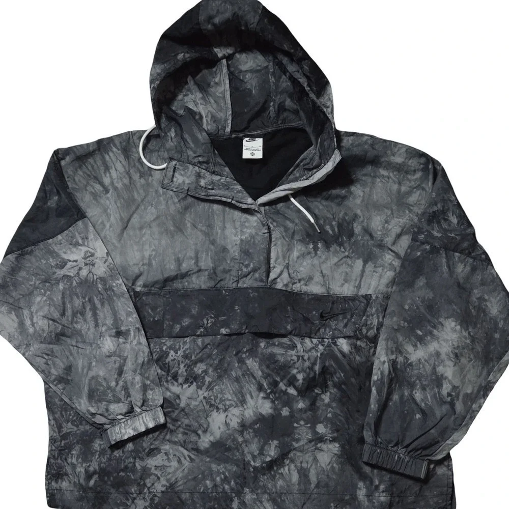 Nike Sportswear Anorak Pullover Jacket Small Crystal Dye Marble Bl/Gray Hoodie